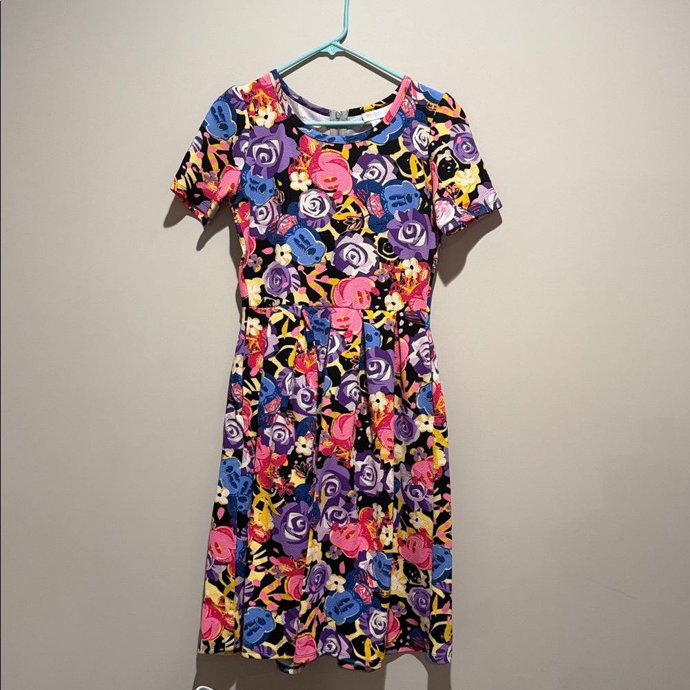 Lularoe Disney Amelia Floral Minnie Dress - rare “unicorn” print, EUC